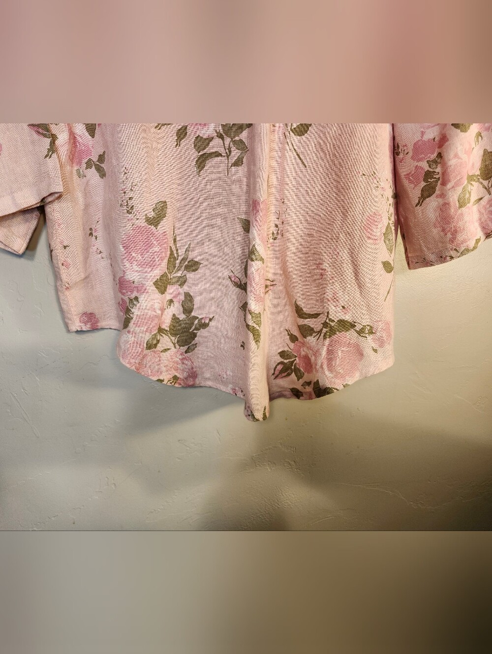 Tempo Paris Pink Rose Print Button-Front Tunic - Picture 7 of 9